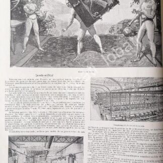 CARTEL ANTIGUO ORIGINAL DE FABRICACION DE SEDA ARTIFICIAL Y OTRAS NOTAS 1898
