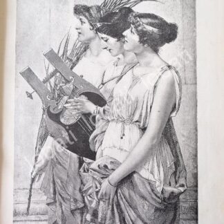 GRABADO ANTIGUO 1898 FE, ESPERANZA Y CARIDAD /RLG ARTE SACRO