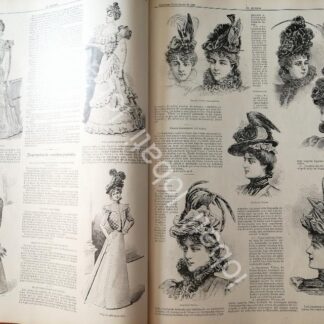CARTEL ANTIGUO ORIGINAL DE GACETA DE TENDENCIAS DE MODAS DE 1898 VESTIDOS Y SOMBREROS