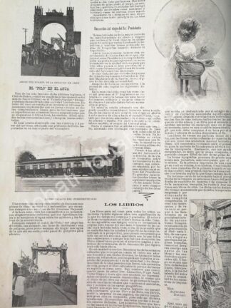 CARTEL ANTIGUO ORIGINAL DE EL CARRO DE TREN DE PORFIRIO DIAZ Y OTRAS NOTAS 1898