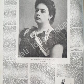 CARTEL ANTIGUO ORIGINAL DE MATILDE DE LA GARZA DE MARGAIN 1898 Y MAS NOTAS