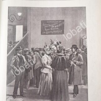 PORTADA ANTIGUA ORIGINAL  1898 EN EL PORTICO DEL TEATRO. POR: JOSE MARIA VILLASANA