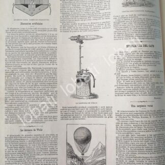 CARTEL ANTIGUO ORIGINAL DE PRIMERA MAQUINA DE DIAMANTE ARTIFICIAL Y MAS NOTAS CIENTIFICAS 1898
