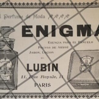 CARTEL PUBLICITARIO ANTIGUO PERFUMERIA LUBIN 1906