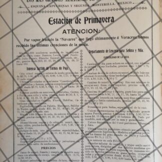 PUBLICIDAD ANTIGUA TIENDA EL PUERTO DE VERACRUZ 1906 /28