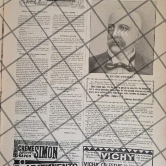 CARTEL ANTIGUO TONICO PERUNA Y EDUARDO G. PANKHURST 1906