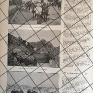 AFICHE ANTIGUO PORFIRIO DIAZ VISITA TEOTIHUACAN 1906