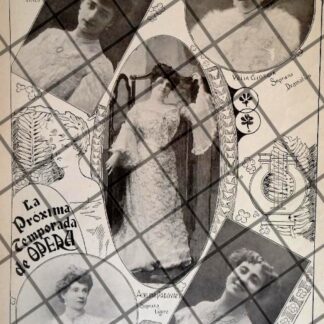 AFICHE ANTIGUO ACTRICES DE LA TEMPORADA DE OPERA 1906