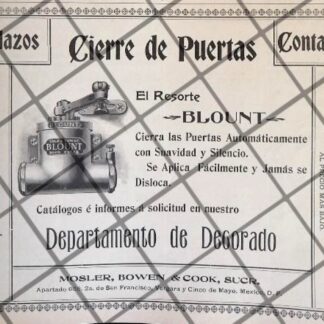 CARTEL PUBLICITARIO ANTIGUO TIENDA MOSLER BOWEN 1906 /3