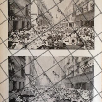 AFICHE ANTIGUO QUEMA DE JUDAS EN CALLE TACUBA 1906