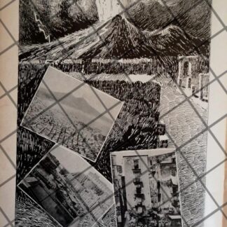 AFICHE ANTIGUO ERUPCION DEL VOLCAN VESUBIO 1906