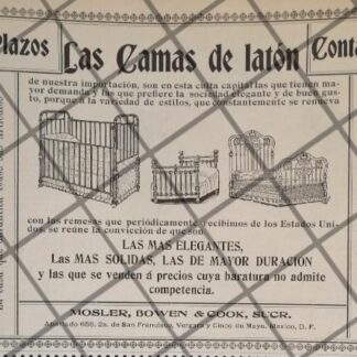 CARTEL PUBLICITARIO ANTIGUO TIENDA MOSLER BOWEN 1906 /4