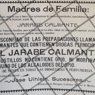 CARTEL PUBLICITARIO FARMACIA BOTICA. JOSE UIHLEIN 1906