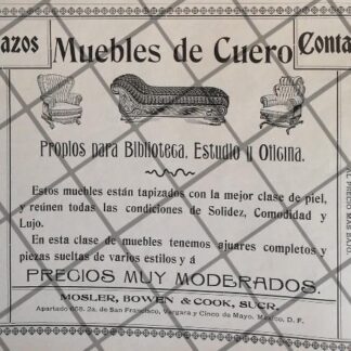 CARTEL PUBLICITARIO ANTIGUO TIENDA MOSLER BOWEN 1906 /5