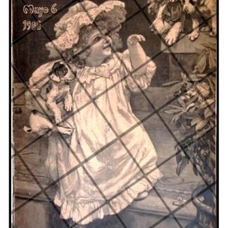 PORTADA ANTIGUA ARTISTICA 1906 NIÑA CON SU PERRO