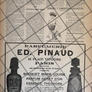 CARTEL PUBLICITARIO ANTIGUO PERFUMES ED PINAUD 1906 Y MAS