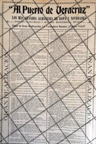 PUBLICIDAD ANTIGUA TIENDA EL PUERTO DE VERACRUZ 1906 /32