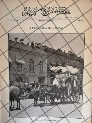 PORTADA ANTIGUA DESFILE FLORAL 1906 CARRETA DE FLORES