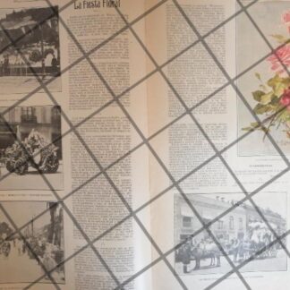 AFICHE ANTIGUO FIESTAS FLORALES D.F 1906 CARRETAS