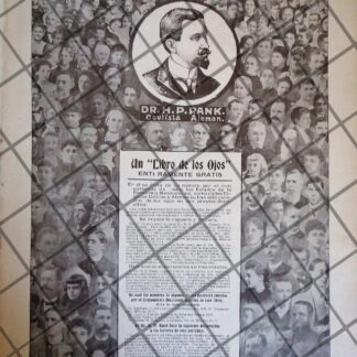 CARTEL PUBLICITARIO DR. H.P. RANK. OCULISTA 1906