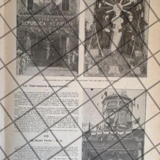 AFICHE ANTIGUO CERVECERIA CUAUHTEMOC Y EL BUEN TONO 1906