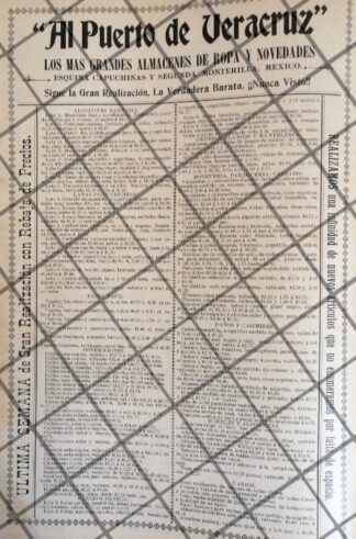 PUBLICIDAD ANTIGUA TIENDA EL PUERTO DE VERACRUZ 1906 /33