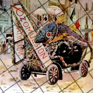 AFICHE ANTIGUO CARRETA DEL ACEITE OZOMULSION 1906