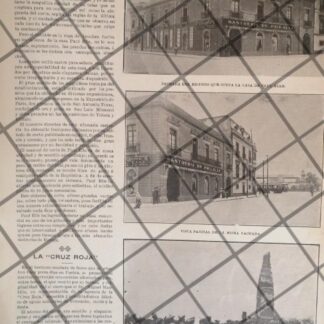 AFICHE ANTIGUO TIENDA SASTRERIA PAUL ELLE 1906 / DESFILE DE LA CRUZ ROJA Y MAS /RARO