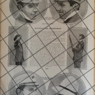 AFICHE ANTIGUO EL REY ALFONSO XIII. SPORTSMAN 1906