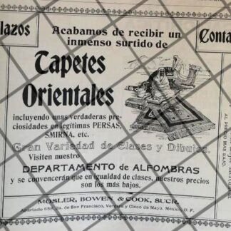 CARTEL PUBLICITARIO ANTIGUO TIENDA MOSLER BOWEN 1906 /9