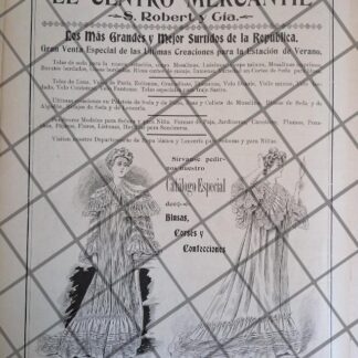 CARTEL ANTIGUO TIENDA EL CENTRO MERCANTIL 1906 -35