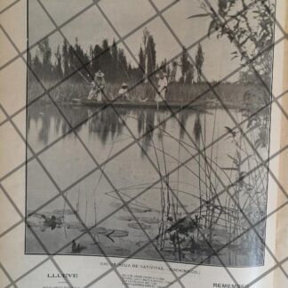 GRABADO ANTIGUO OJO DE AGUA NATIVITAS. XOCHIMILCO 1906