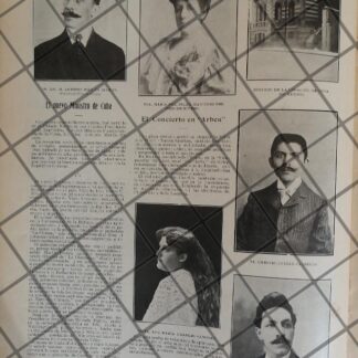 AFICHE ANTIGUO JULIAN CARRILLO Y LUIS MOCTEZUMA ETC 1906