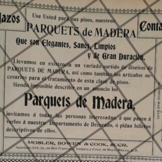 CARTEL PUBLICITARIO ANTIGUO TIENDA MOSLER BOWEN 1906 /11