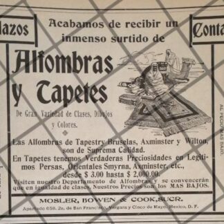 CARTEL PUBLICITARIO ANTIGUO TIENDA MOSLER BOWEN 1906