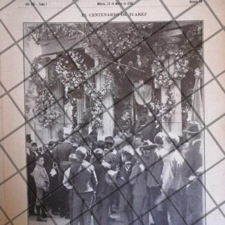 PORTADA ANTIGUA NIÑOS EN LA TUMBA DE BENITO JUAREZ 1906