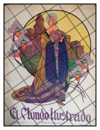 PORTADA ANTIGUA ARTISTICA 1911 DE ANTONIO GEDOVIUS /DAMA