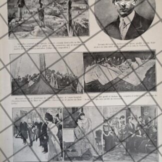 AFICHE ANTIGUO MUERE AVIADOR GIUSSEPE CEI 1911 Y MAS NOTAS