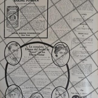 CARTEL ANTIGUO DISCOS VICTOR Y ENRICO CARUSO Y OTROS 1911