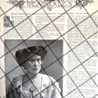 AFICHE ANTIGUO ACTRIZ CLEOTILDE FEROS EN MEXICO 1911