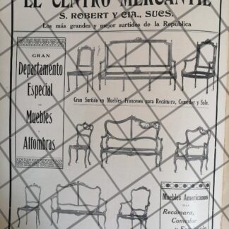 CARTEL PUBLICITARIO RETRO TIENDA CENTRO MERCANTIL 1911 -41