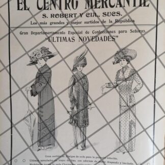 CARTEL PUBLICITARIO RETRO TIENDA CENTRO MERCANTIL 1911 -42