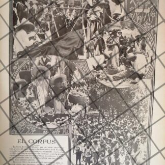 AFICHE ANTIGUO LA FIESTA DEL CORPUS CHRISTI. CATEDRAL 1911