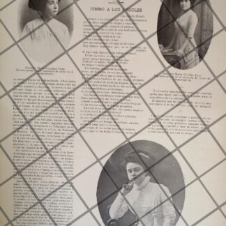 AFICHE ANTIGUO ALUMNAS DEL CONSERVATORIO 1911 CANTANTES