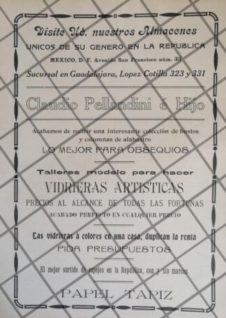 PUBLICIDAD ANTIGUA TIENDA CASA CLAUDIO PELLANDINI 1911 38