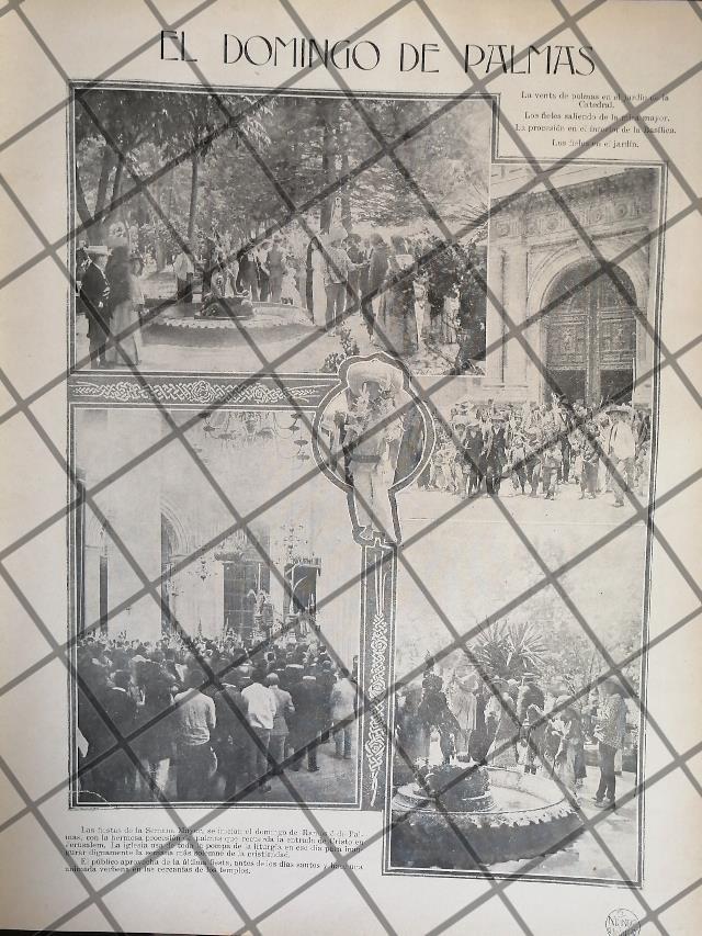 AFICHE ANTIGUO DOMINGO DE PALMAS EN CATEDRAL 1911