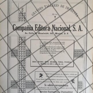 CARTEL ANTIGUO IMPRENTA CIA EDITORA NACIONAL S.A 1911 RARO