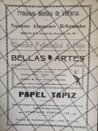PUBLICIDAD ANTIGUA TIENDA CASA CLAUDIO PELLANDINI 1911 39