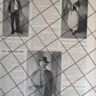 AFICHE ANTIGUO SAMUEL GARCIA CUELLAR HERIDO 1911 TEATRO