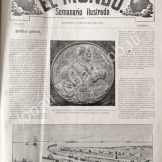 PORTADA ANTIGUA ORIGINAL  1895 SE TERMINA EL CANAL DE KIEL, ALEMANIA